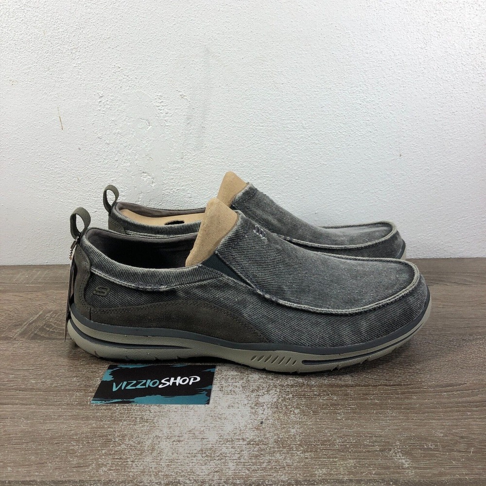 NEW WITH TAGS Skechers Elected Drigo Slip On Gray Loafers Men 11 Wide 64654EWW